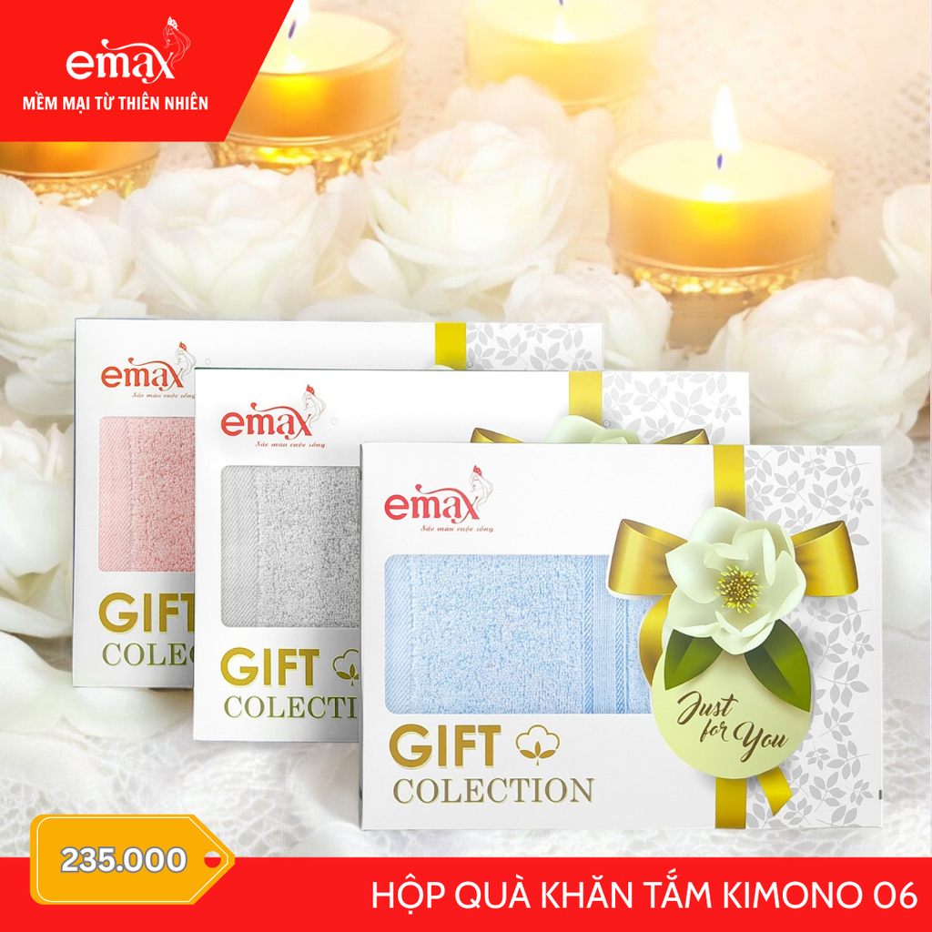 Hộp Quà Tặng Khăn Tắm Cotton Emax Kimono 06