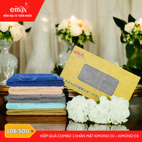 Hộp Quà Tặng Combo 2 Khăn Mặt Kimono 02 + Kimono 03