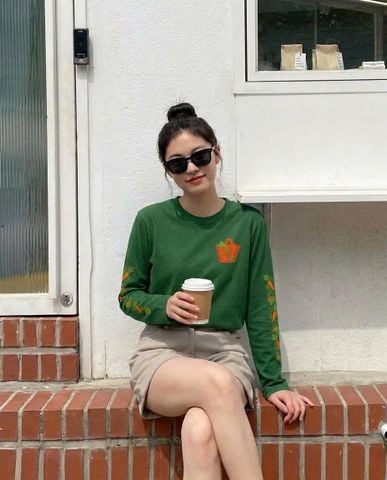  Áo Thun Tay Dài Giỏ Rau Củ 