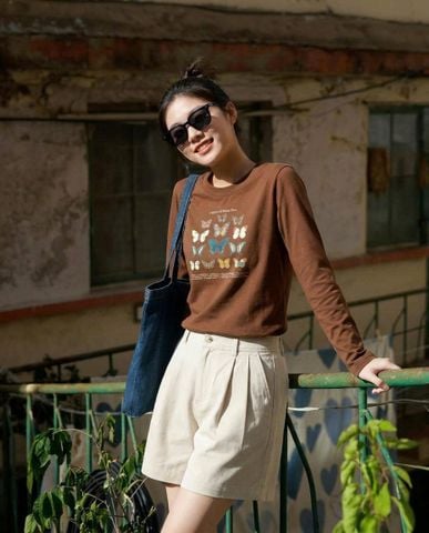  Áo Thun Tay Dài Vườn Bướm 