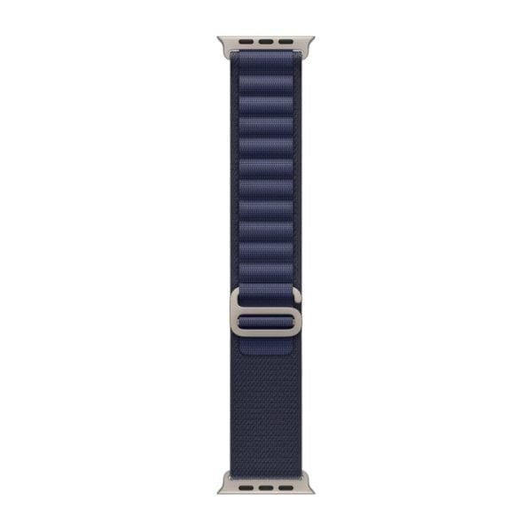 49mm Navy Alpine Loop - Medium - Natural Titanium Finish