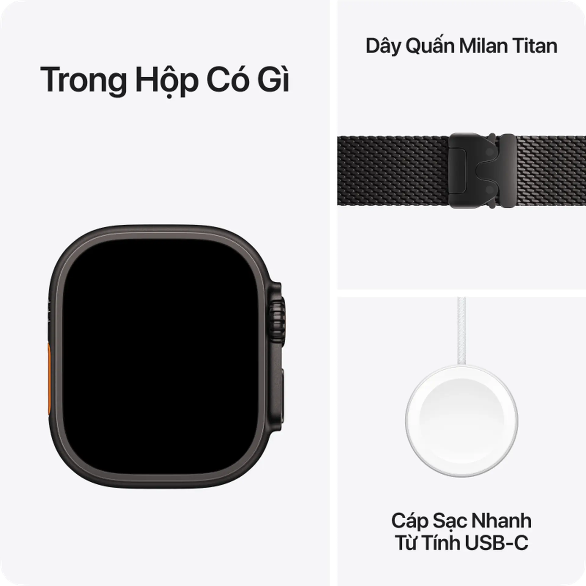  Apple Watch Ultra 3 GPS + Cellular 49mm Viền titan Dây Milanese 