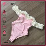  Bikini 1 Mảnh Bèo Trễ Vai Dễ Thương Quần Xẻ Cao GECKO 1M05 