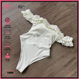  Bikini 1 Mảnh Bèo Trễ Vai Dễ Thương Quần Xẻ Cao GECKO 1M05 