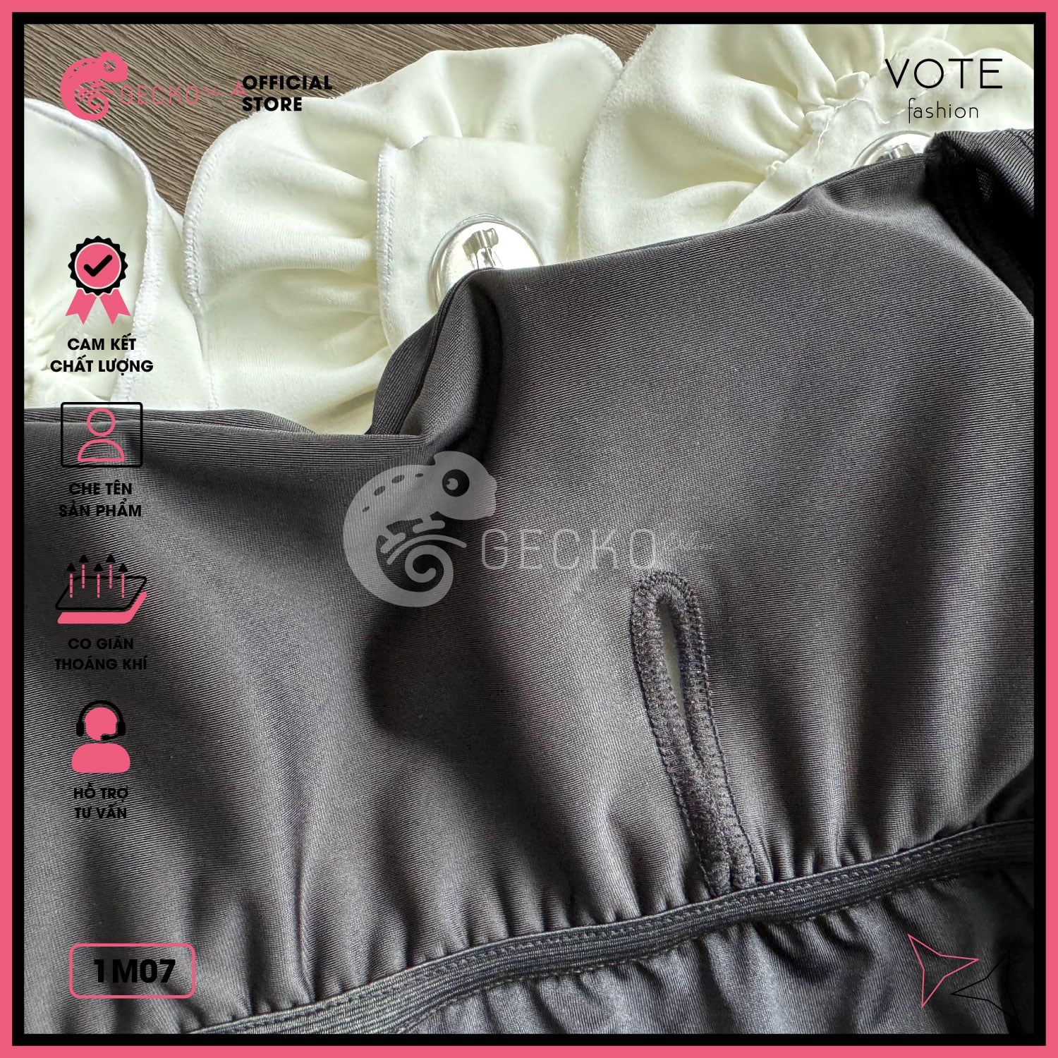  Bikini 1 Mảnh Trễ Vai Tay Dài Kèm Hoa GECKO 1M07 