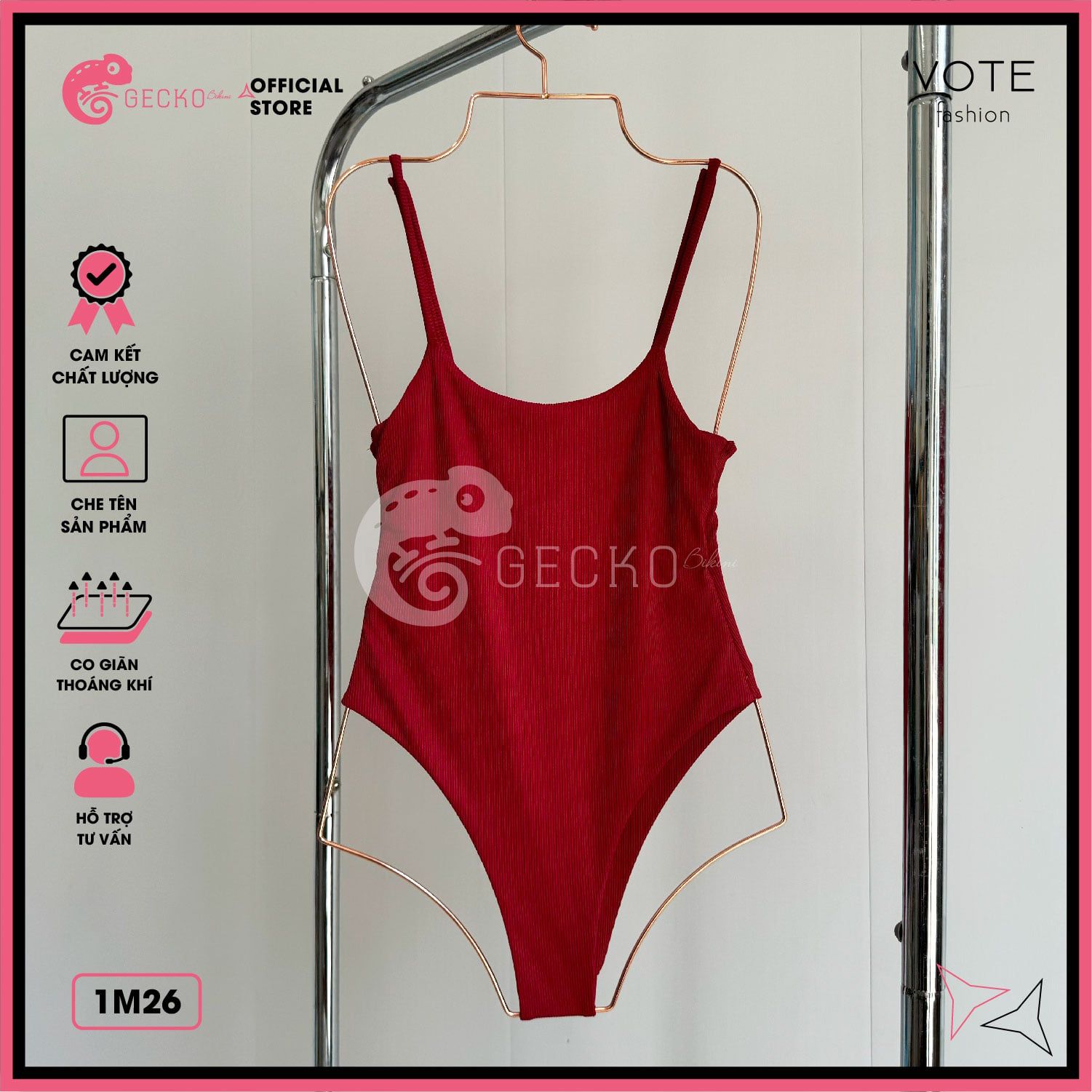  Bikini 1 Mảnh Bodysuit 2 Dây Dễ Thương GECKO 1M26 