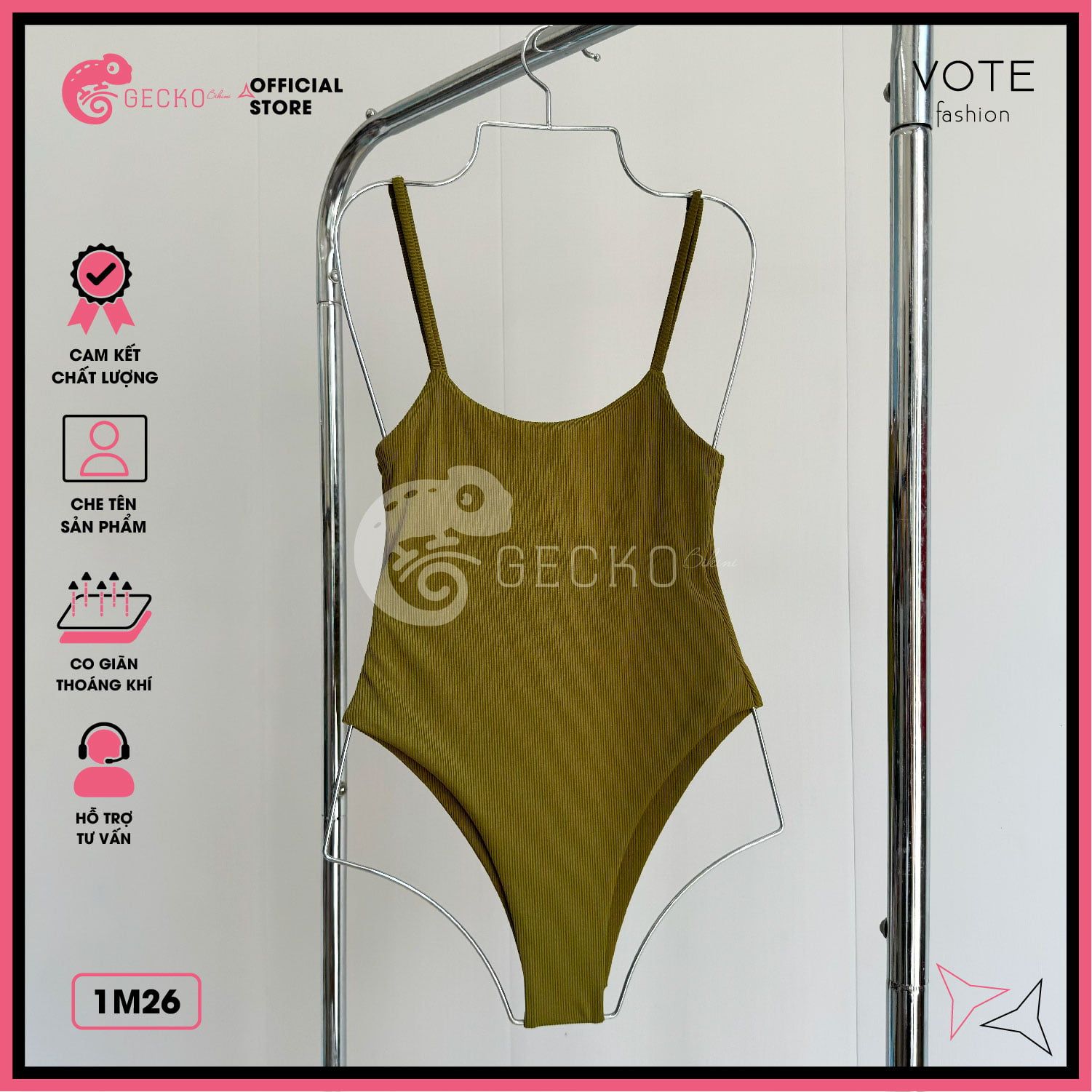  Bikini 1 Mảnh Bodysuit 2 Dây Dễ Thương GECKO 1M26 