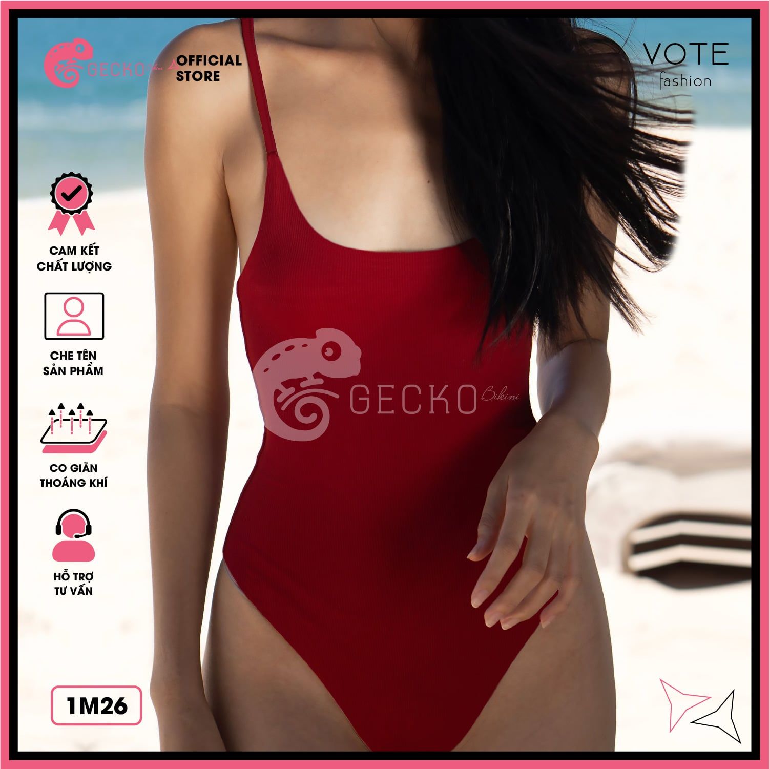  Bikini 1 Mảnh Bodysuit 2 Dây Dễ Thương GECKO 1M26 