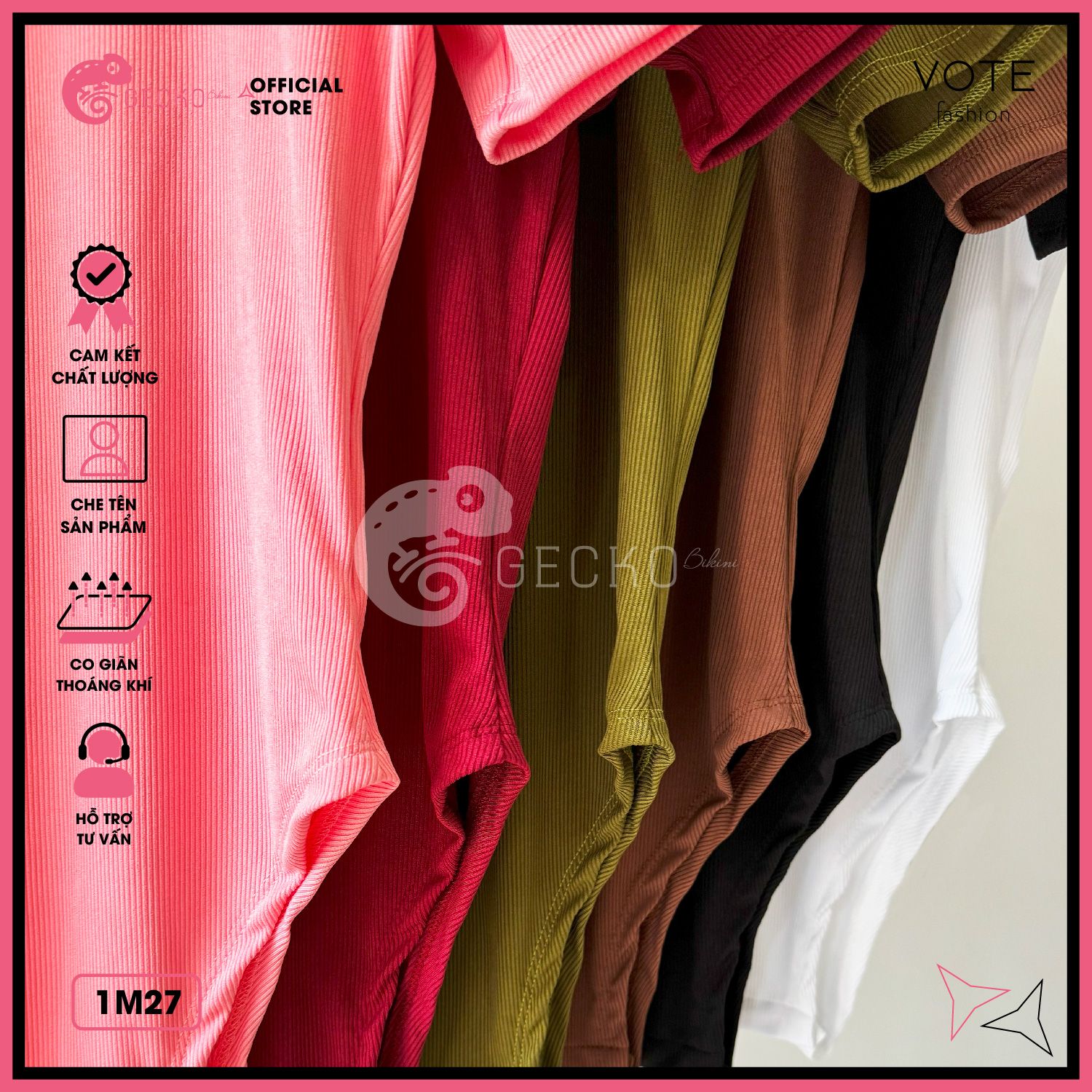  Bikini 1 Mảnh Áo Thun Bodysuit Không Có Mút Tay Ngắn Đáy Chip GECKO 1M27 