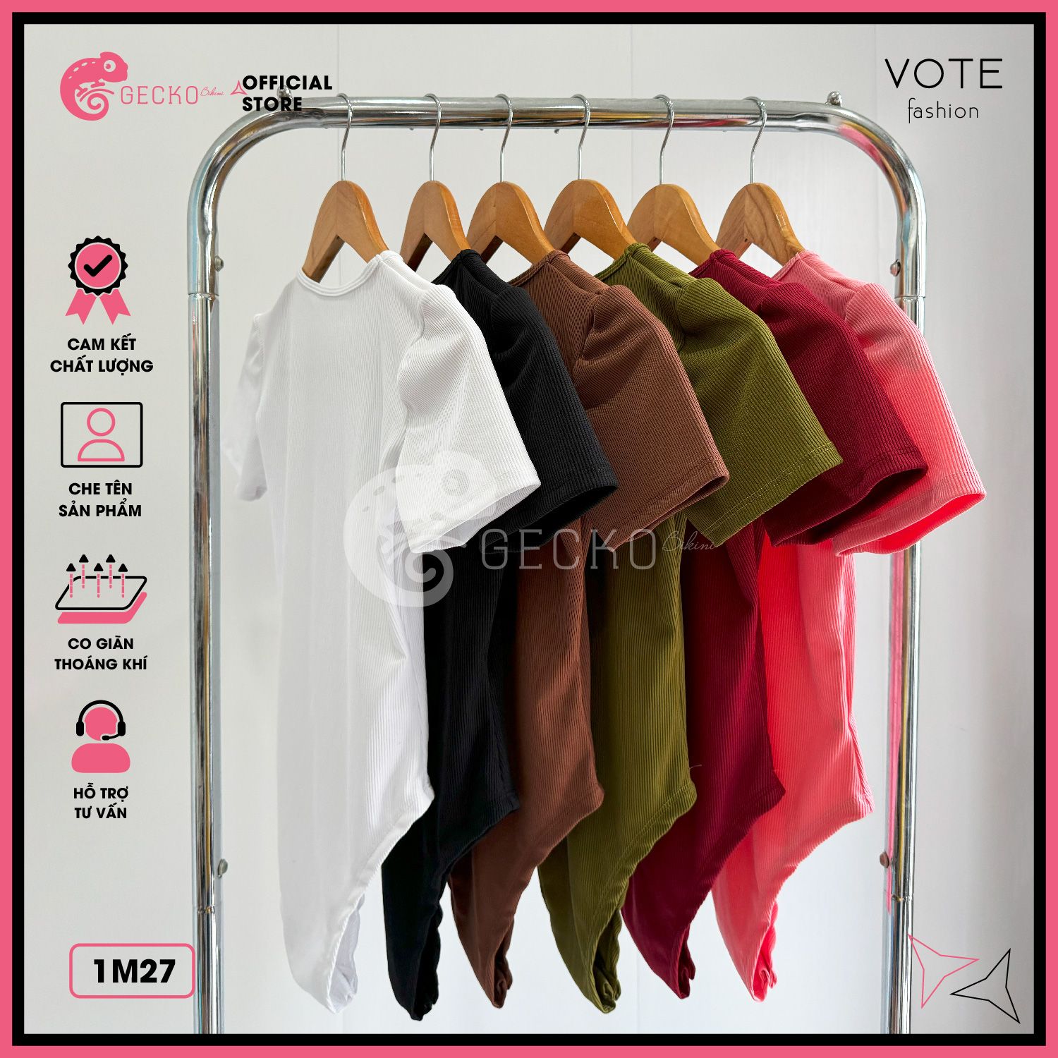  Bikini 1 Mảnh Áo Thun Bodysuit Không Có Mút Tay Ngắn Đáy Chip GECKO 1M27 