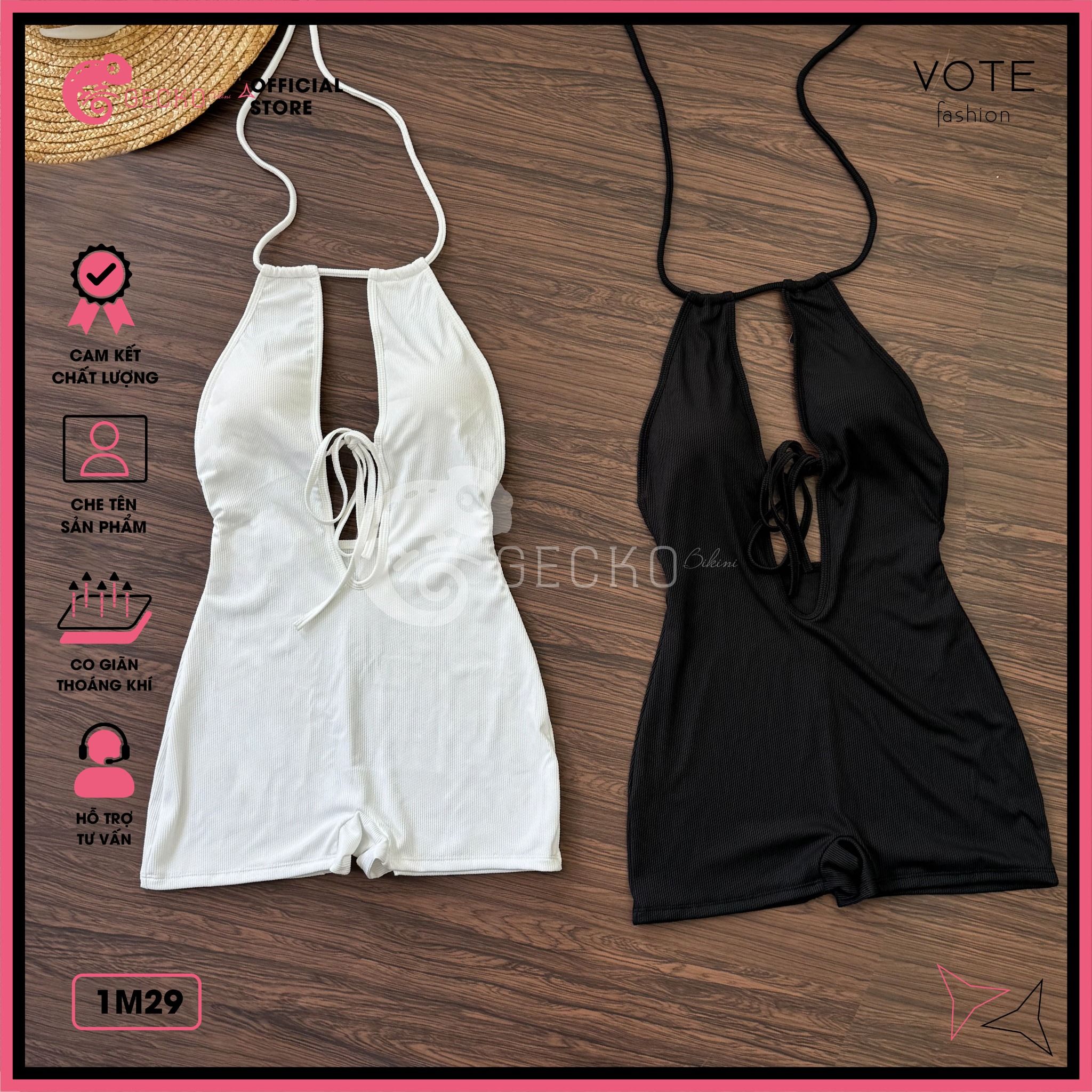  Bikini 1 Mảnh Khoét Ngực Quần Đùi Gợi Cảm Tăm Lạnh GECKO 1M29 