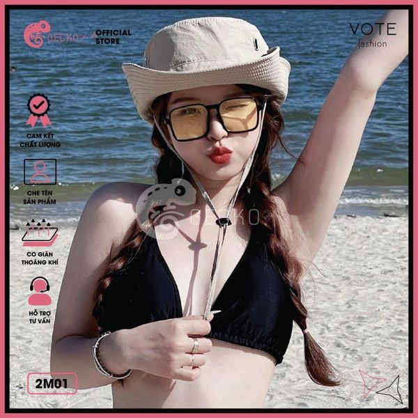  Áo Lẻ Bikini Tam Giác Trắng Đen GECKO 2M01-AL 