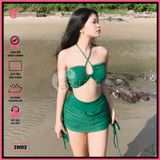  Bikini 2 Mảnh  Áo Bảng To Quần Váy Kín Đáo GECKO 2M02 