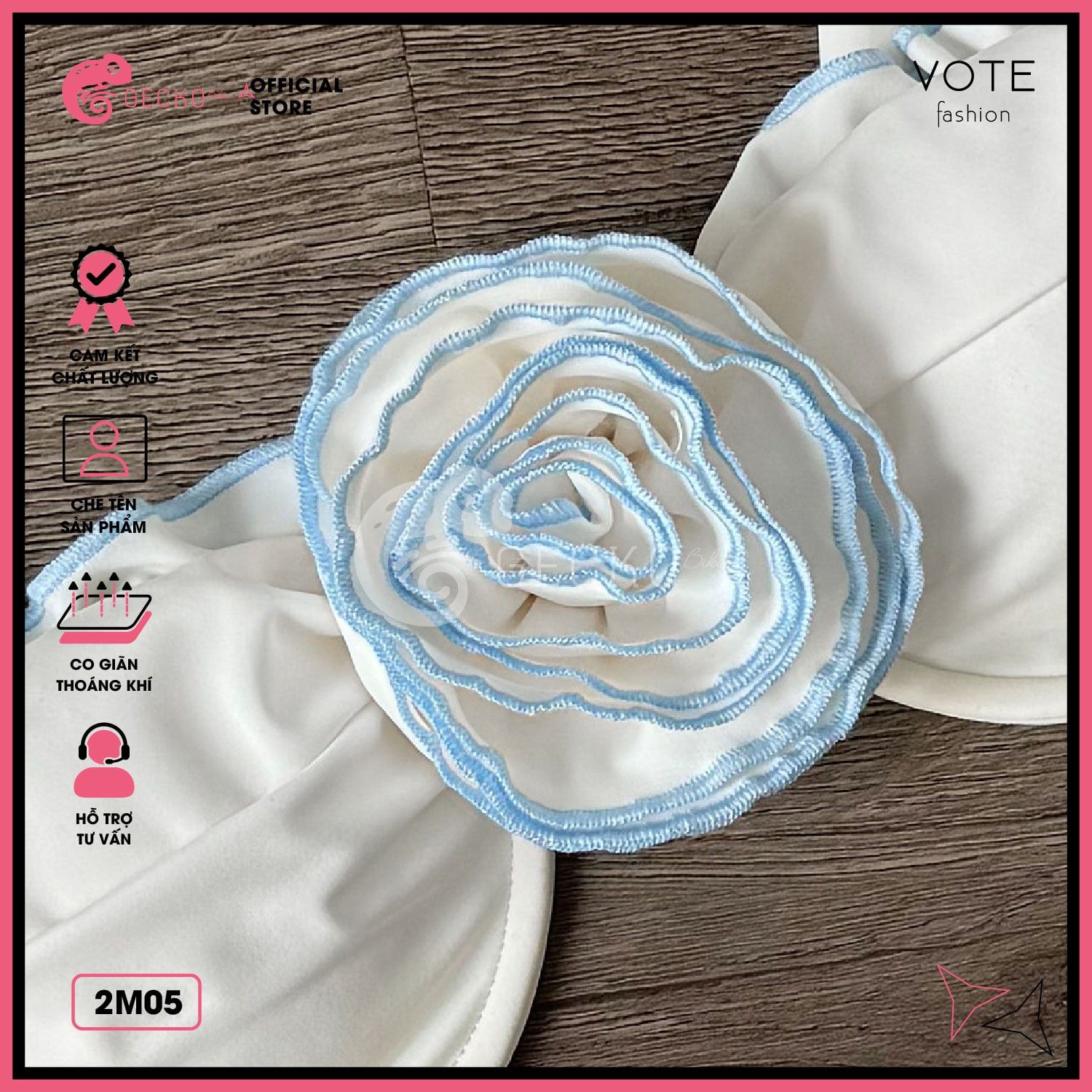  Bikini 2 Mảnh Bèo Hoa Hồng Xinh Xắn GECKO 2M05 