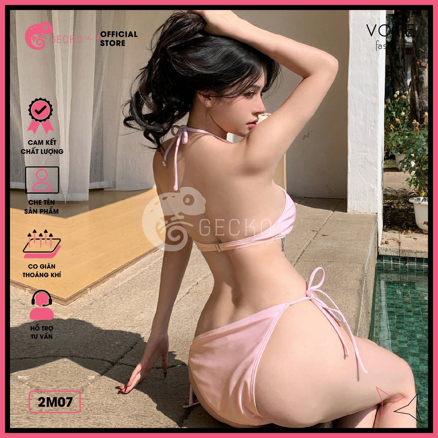  Bikini 2 Mảnh Áo Nơ Xinh Xắn GECKO 2M07 