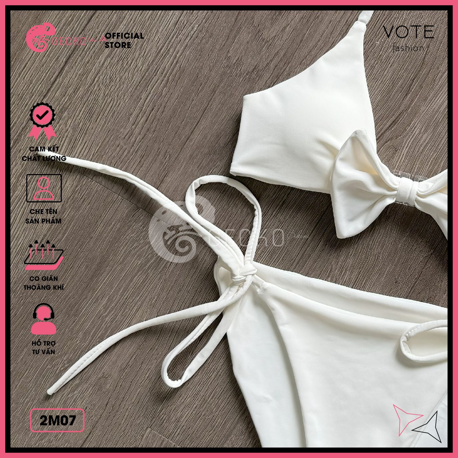  Bikini 2 Mảnh Áo Nơ Xinh Xắn GECKO 2M07 
