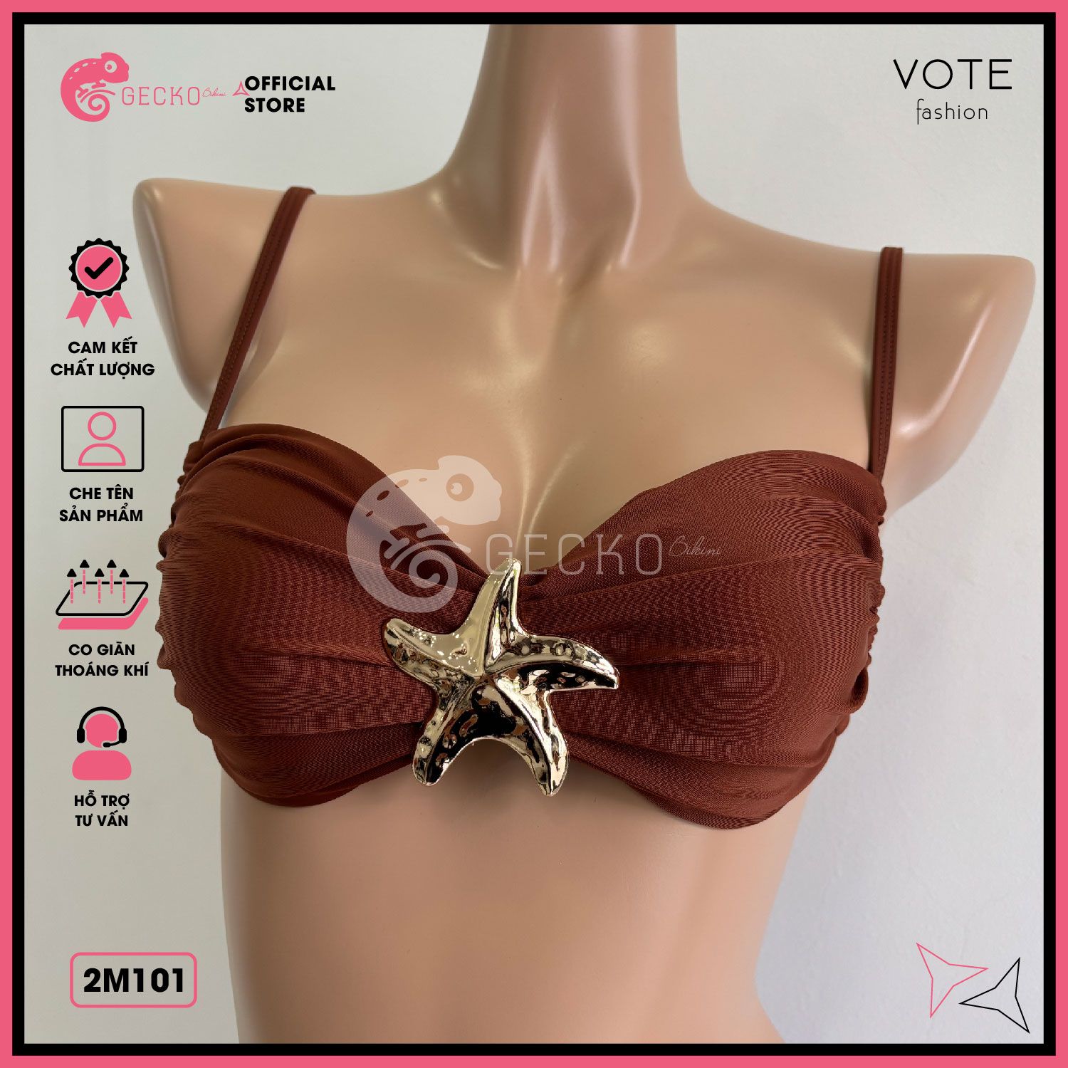  Bikini 2 Mảnh Cúp Phối Khoen Ngôi Sao Cute GECKO 2M101 