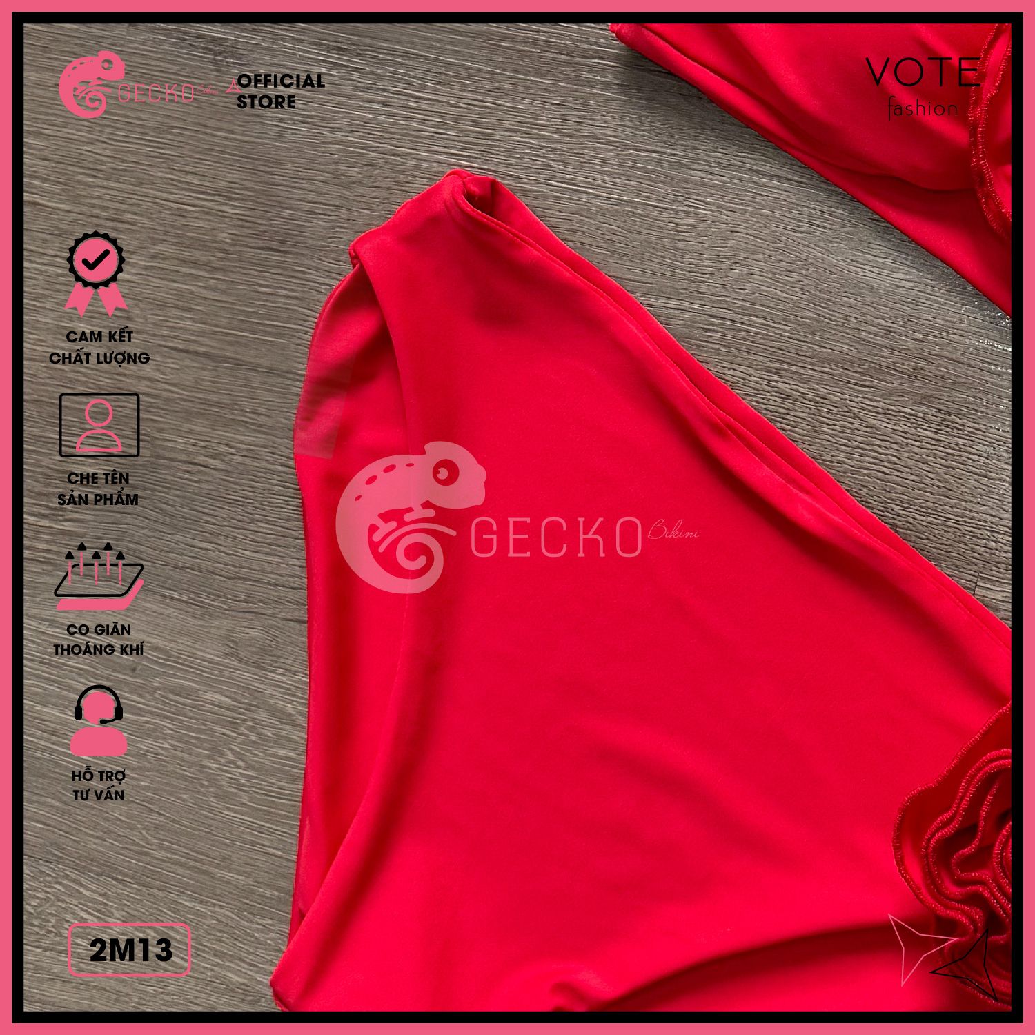  Bikini 2 Mảnh Hoa Hồng Quần Chip Dễ Thương GECKO 2M13 