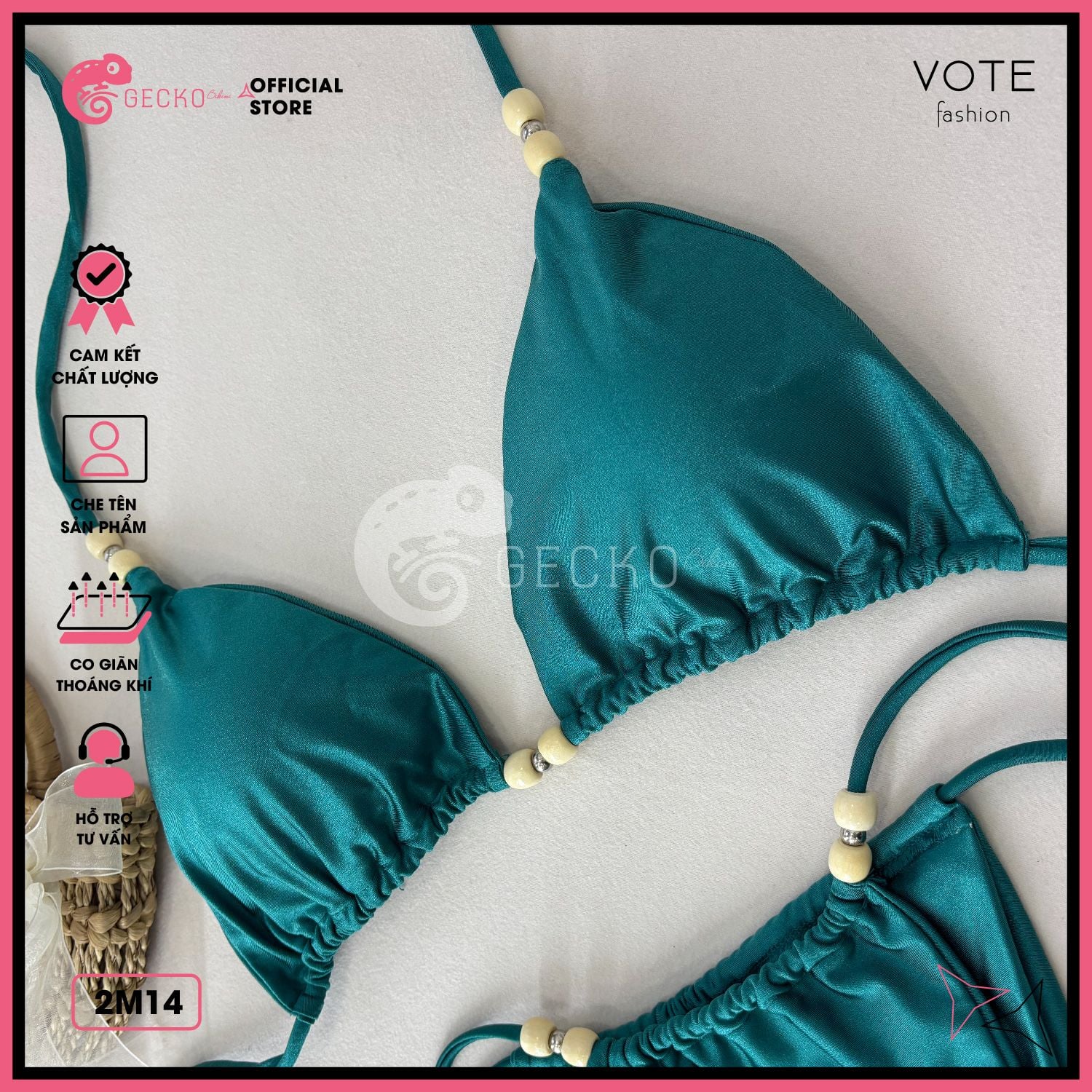  Bikini 2 Mảnh Áo Đính Hạt Slay Cao Cấp GECKO 2M14 