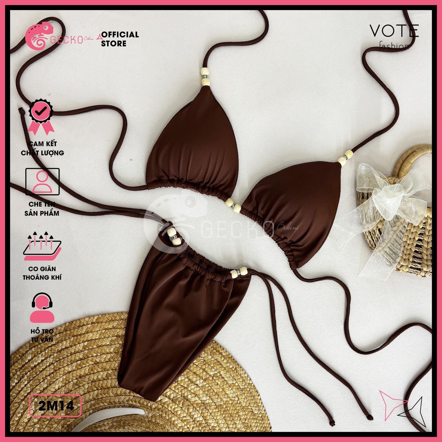  Bikini 2 Mảnh Áo Đính Hạt Slay Cao Cấp GECKO 2M14 