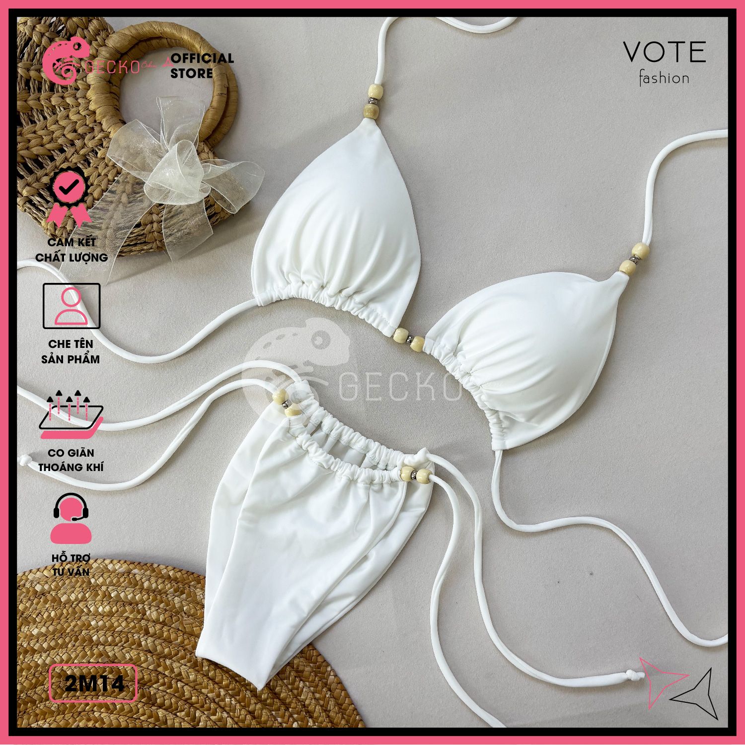  Bikini 2 Mảnh Áo Đính Hạt Slay Cao Cấp GECKO 2M14 