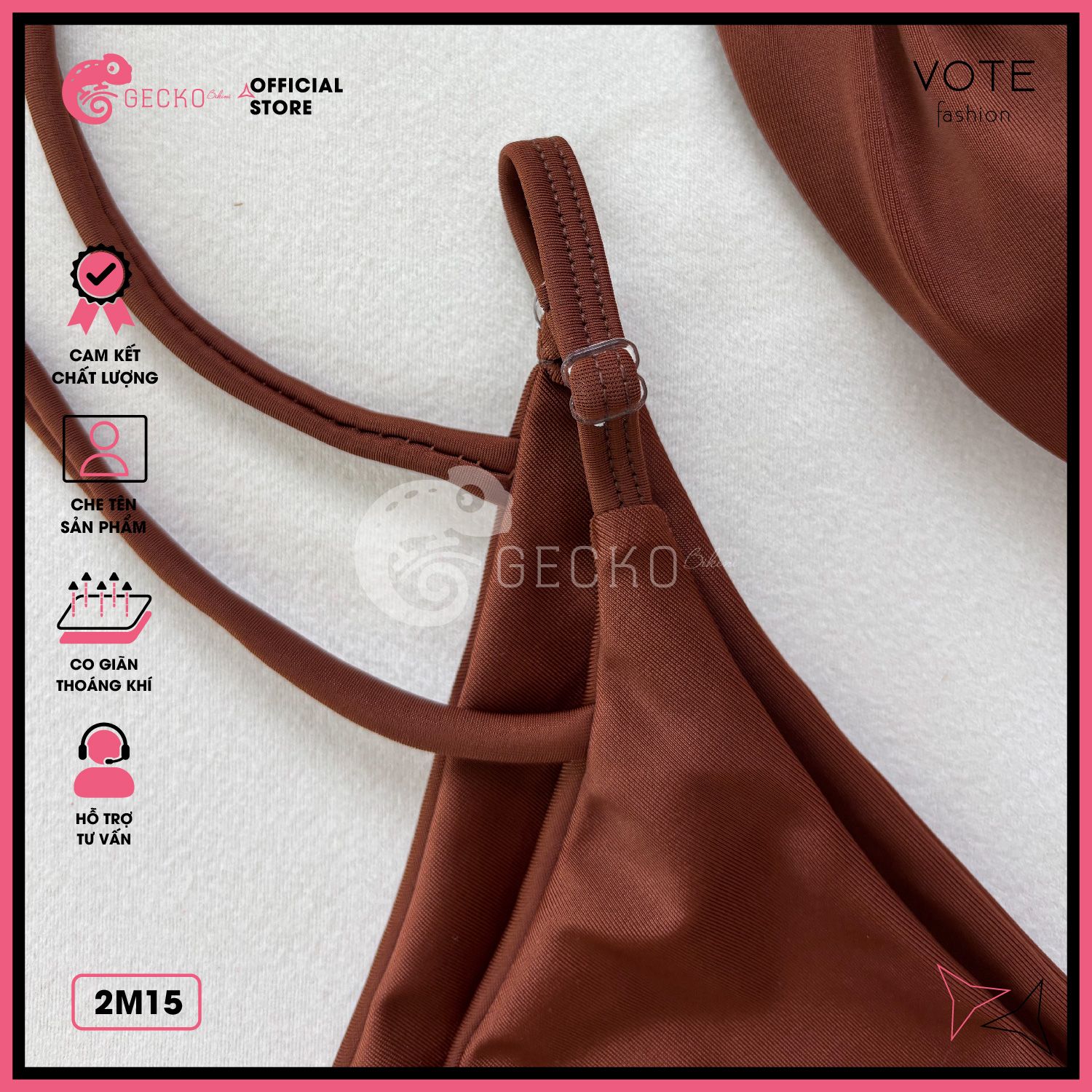  Bikini 2 Mảnh Cúp Áo Nhúng Gợi Cảm GECKO 2M15 