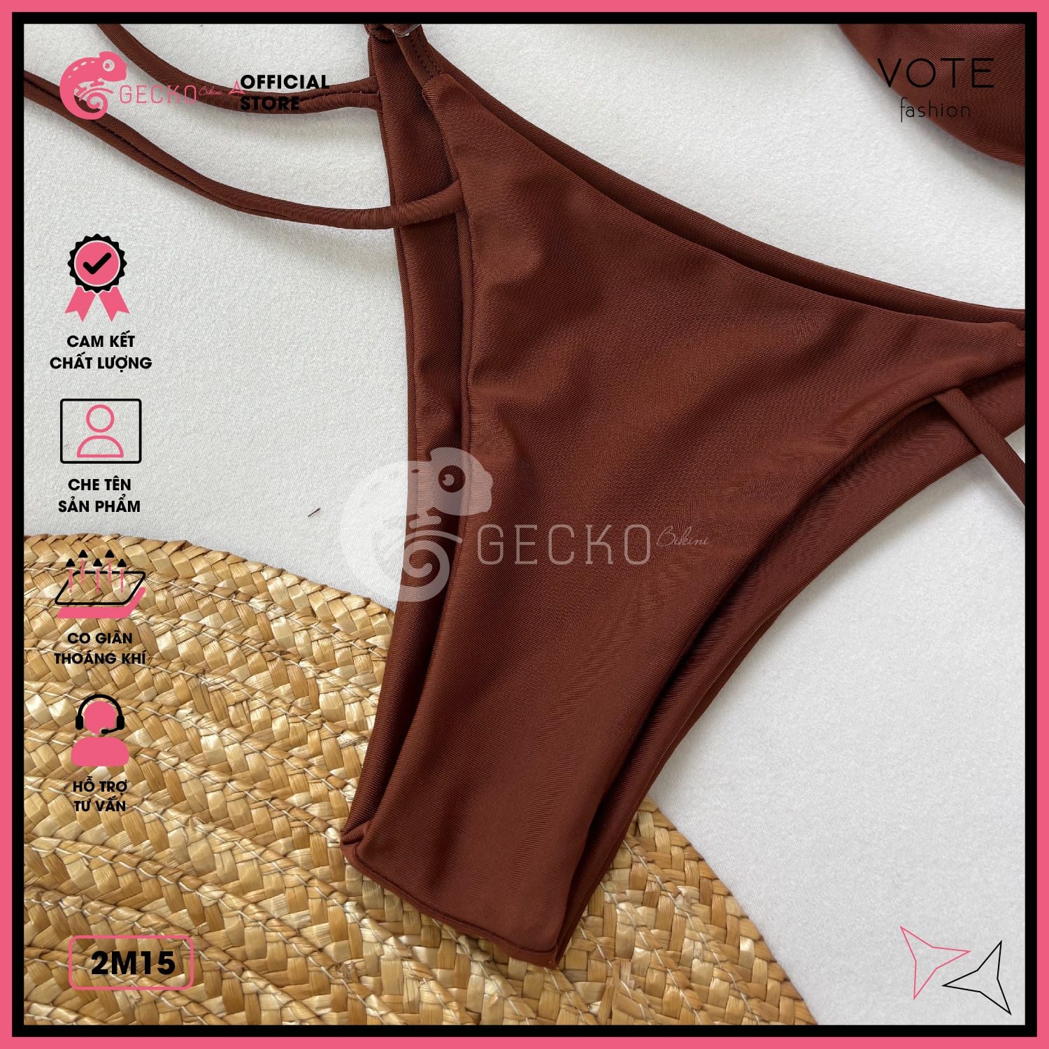  Bikini 2 Mảnh Cúp Áo Nhúng Gợi Cảm GECKO 2M15 