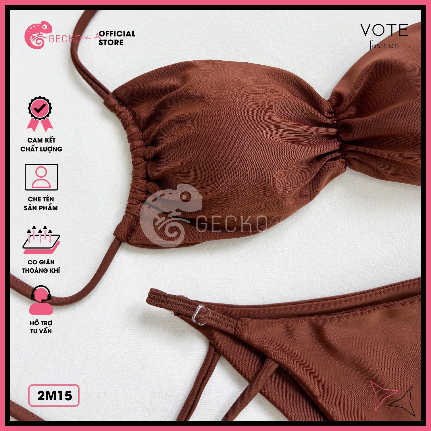  Bikini 2 Mảnh Cúp Áo Nhúng Gợi Cảm GECKO 2M15 