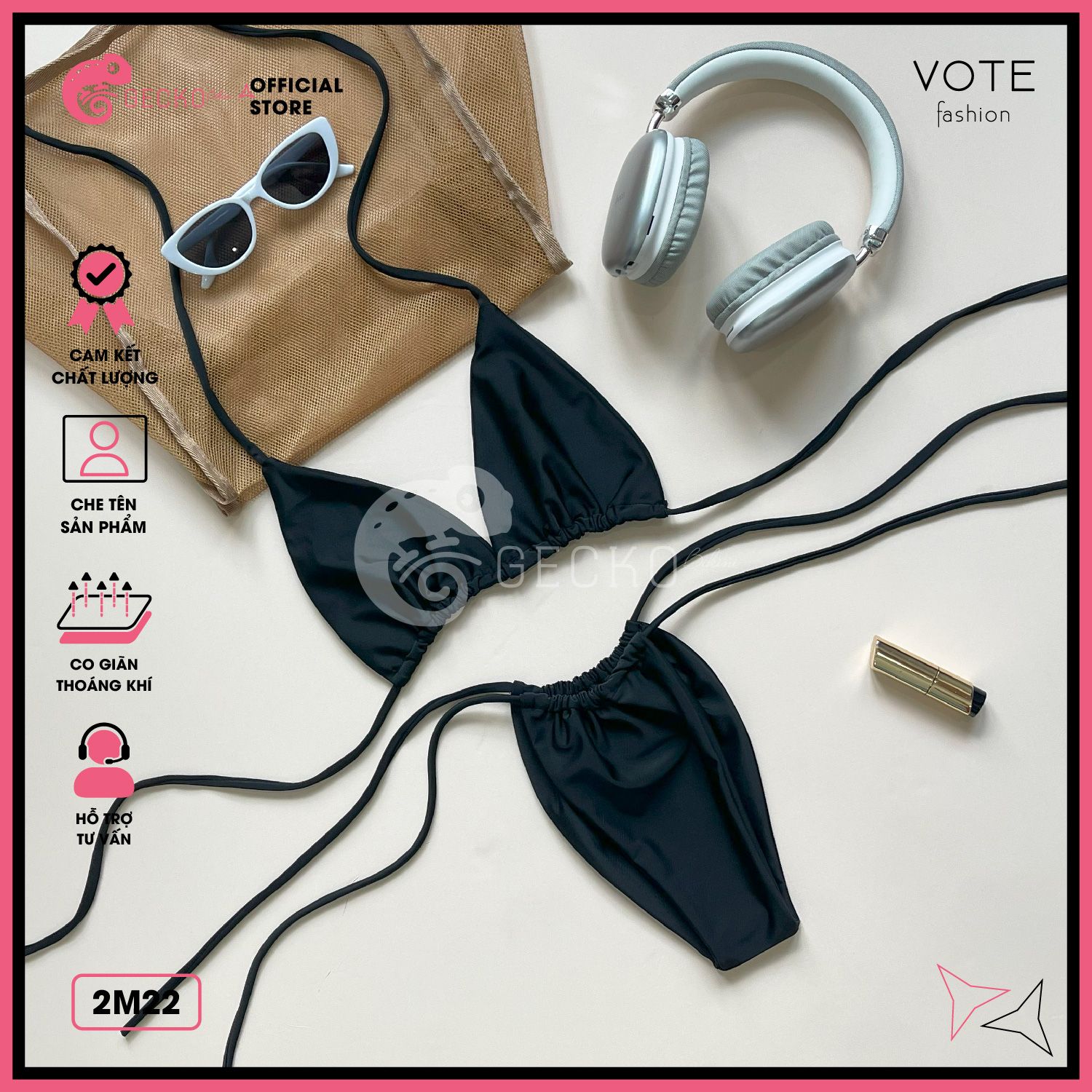  Combo 3 Món Chân Váy Phối Bikini 2 Mảnh Dễ Thương GECKO 4CB38 