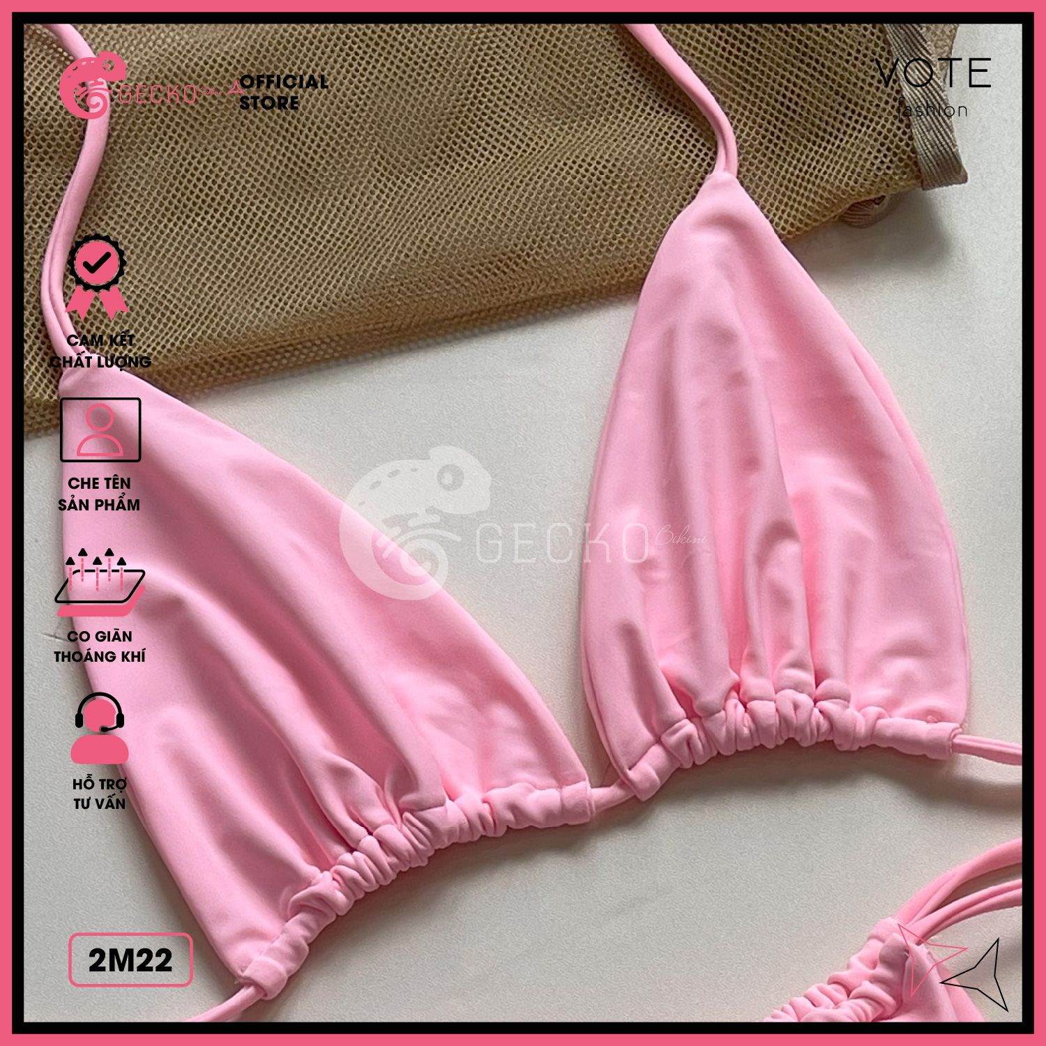  Bikini 2 Mảnh Tam Giác Quần Rút Dây GECKO 2M22 