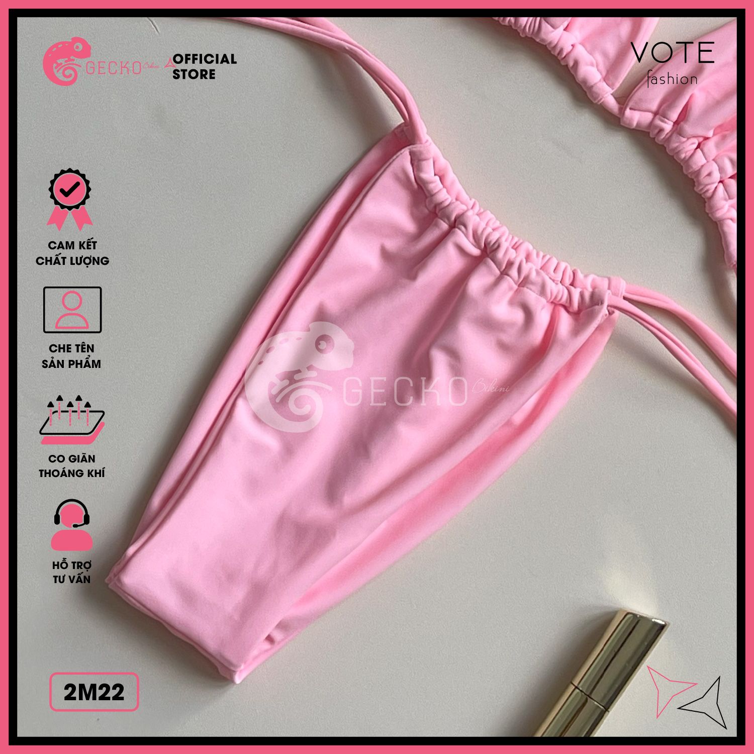  Bikini 2 Mảnh Tam Giác Quần Rút Dây GECKO 2M22 