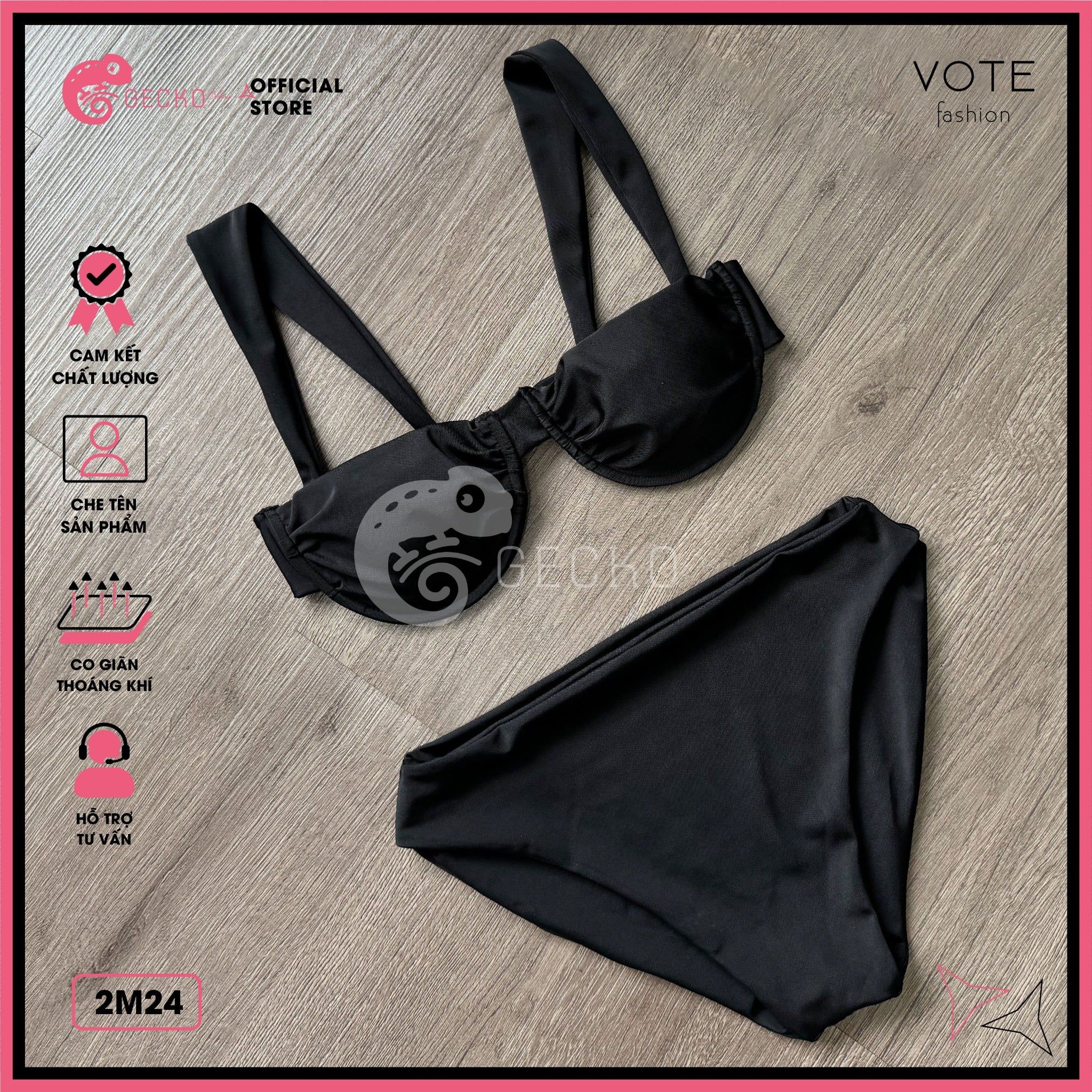  Bikini 2 Mảnh Áo Gọng Cúp Ngực Dây Áo Bảng To GECKO 2M24 