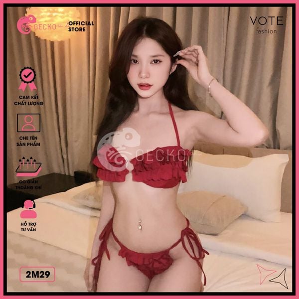  Bikini 2 Mảnh Bèo Tấng Phối Khoen Dễ Thương GECKO 2M29 