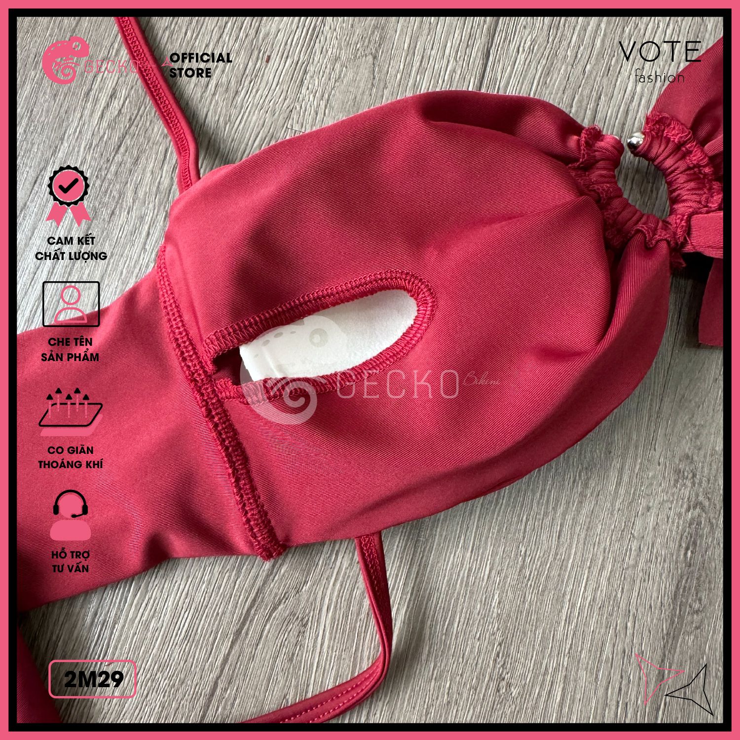  Bikini 2 Mảnh Bèo Tấng Phối Khoen Dễ Thương GECKO 2M29 