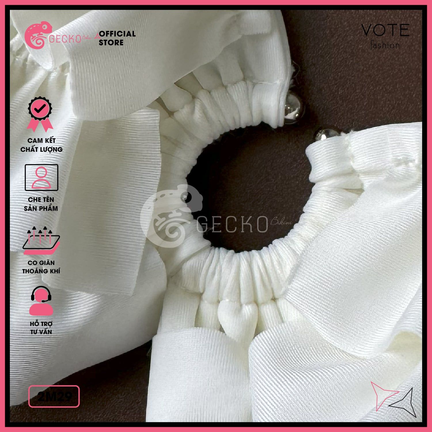  Bikini 2 Mảnh Bèo Tấng Phối Khoen Dễ Thương GECKO 2M29 