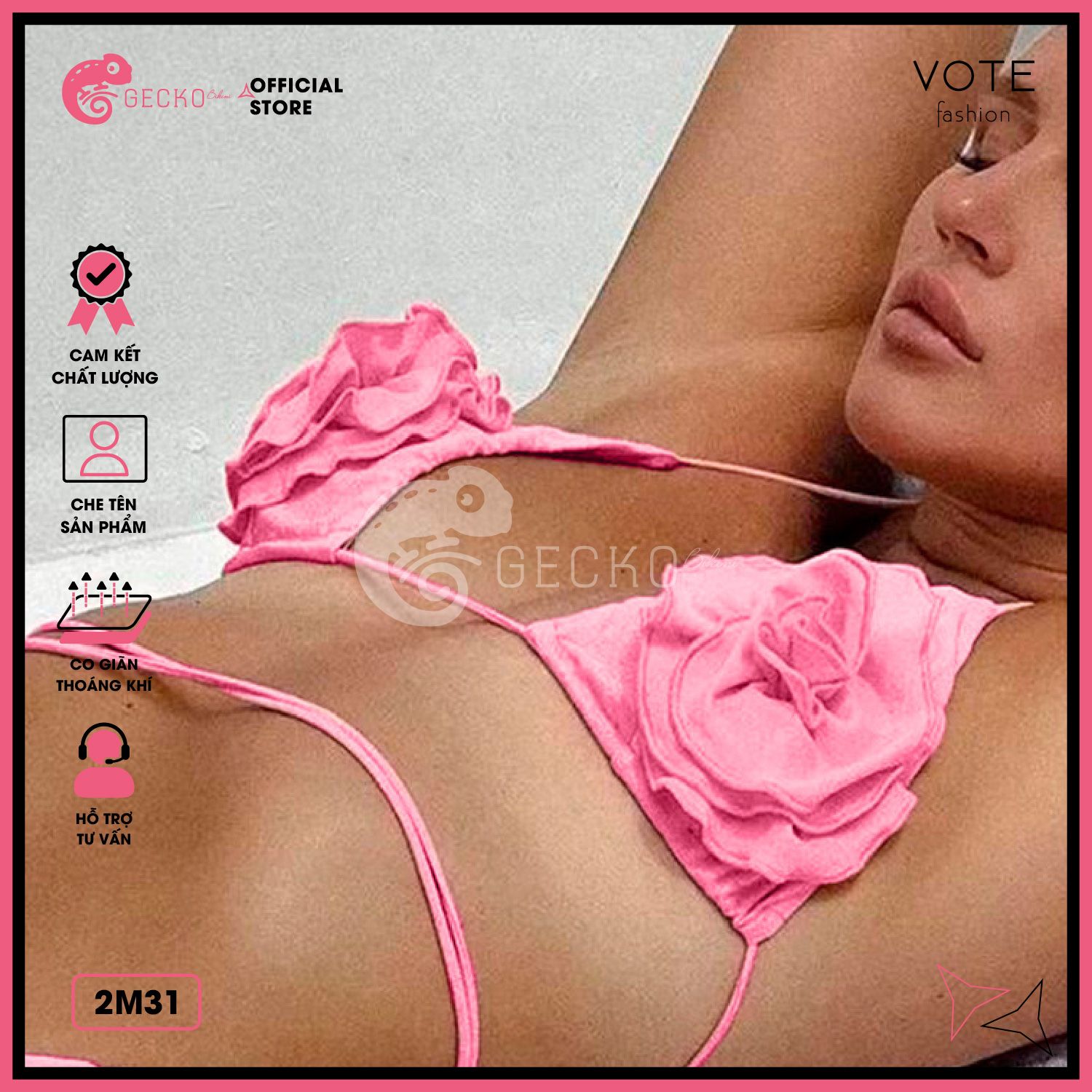  Bikini 2 Mảnh Phối Hoa Đại Cao Cấp Quần LotKhe GECKO 2M31 