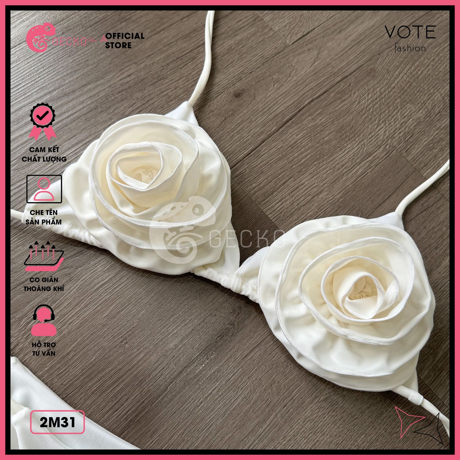  Bikini 2 Mảnh Phối Hoa Đại Cao Cấp Quần LotKhe GECKO 2M31 