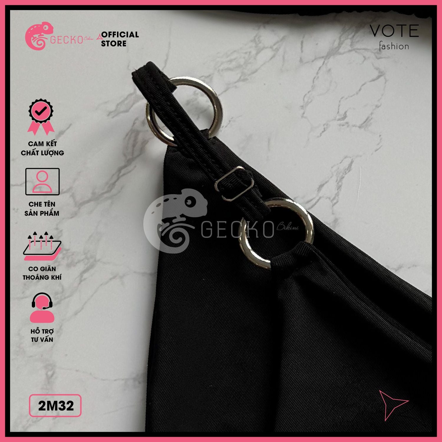  Bikini 2 Mảnh 6 Khoen Tam Giác Quần Tăng Đơ GECKO 2M32 