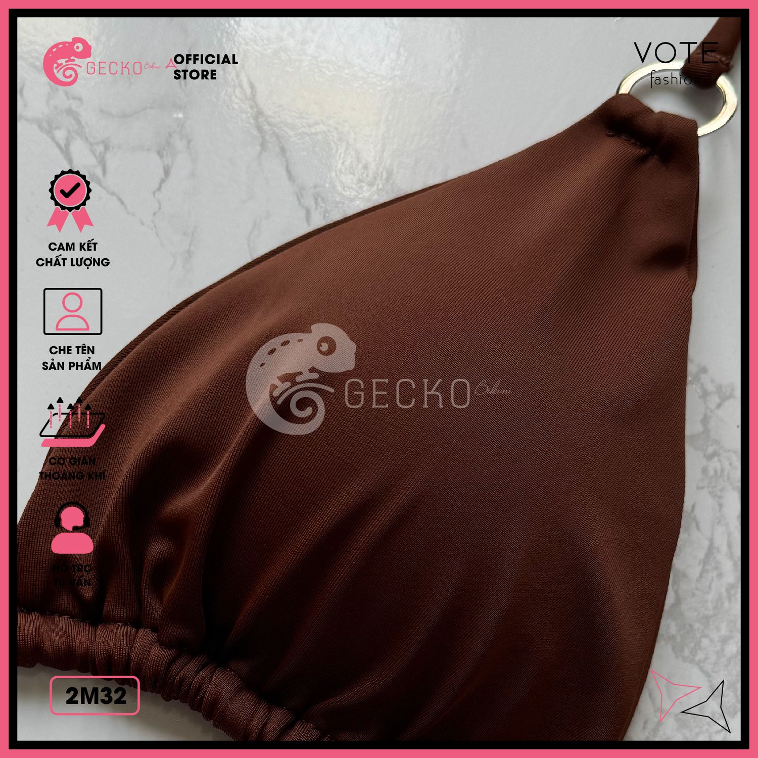  Bikini 2 Mảnh 6 Khoen Tam Giác Quần Tăng Đơ GECKO 2M32 