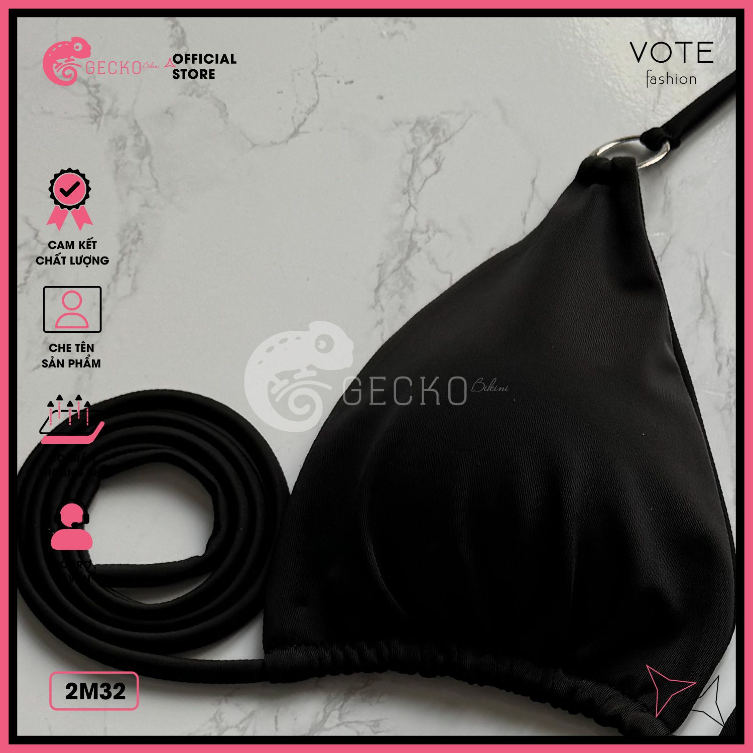  Bikini 2 Mảnh 6 Khoen Tam Giác Quần Tăng Đơ GECKO 2M32 