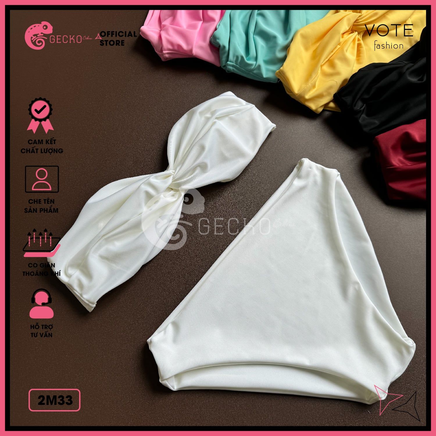  Bikini 2 Mảnh Áo Xoắn Cúp Ngang Gợi Cảm GECKO 2M33 