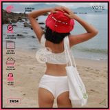  Bikini 2 Áo Crotop Phối Quần Đùi Thun Gân GECKO 2M34 