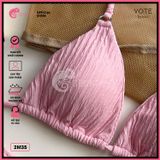  Bikini 2 Mảnh Tam Giác Thun Vằn Xốp Nhật Phối 6 Khoen GECKO 2M35 