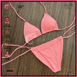  Bikini 2 Mảnh Tam Giác Thun Vằn Xốp Nhật Phối 6 Khoen GECKO 2M35 