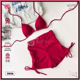  Bikini 2 Mảnh Tam Giác Phối Quần Đùi Thun Xốp Nhật GECKO 2M36 