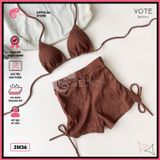  Bikini 2 Mảnh Tam Giác Phối Quần Đùi Thun Xốp Nhật GECKO 2M36 