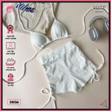  Bikini 2 Mảnh Tam Giác Phối Quần Đùi Thun Xốp Nhật GECKO 2M36 