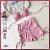  Bikini 2 Mảnh Tam Giác Phối Quần Đùi Thun Xốp Nhật GECKO 2M36 