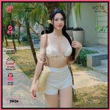  Bikini 2 Mảnh Tam Giác Phối Quần Đùi Thun Xốp Nhật GECKO 2M36 