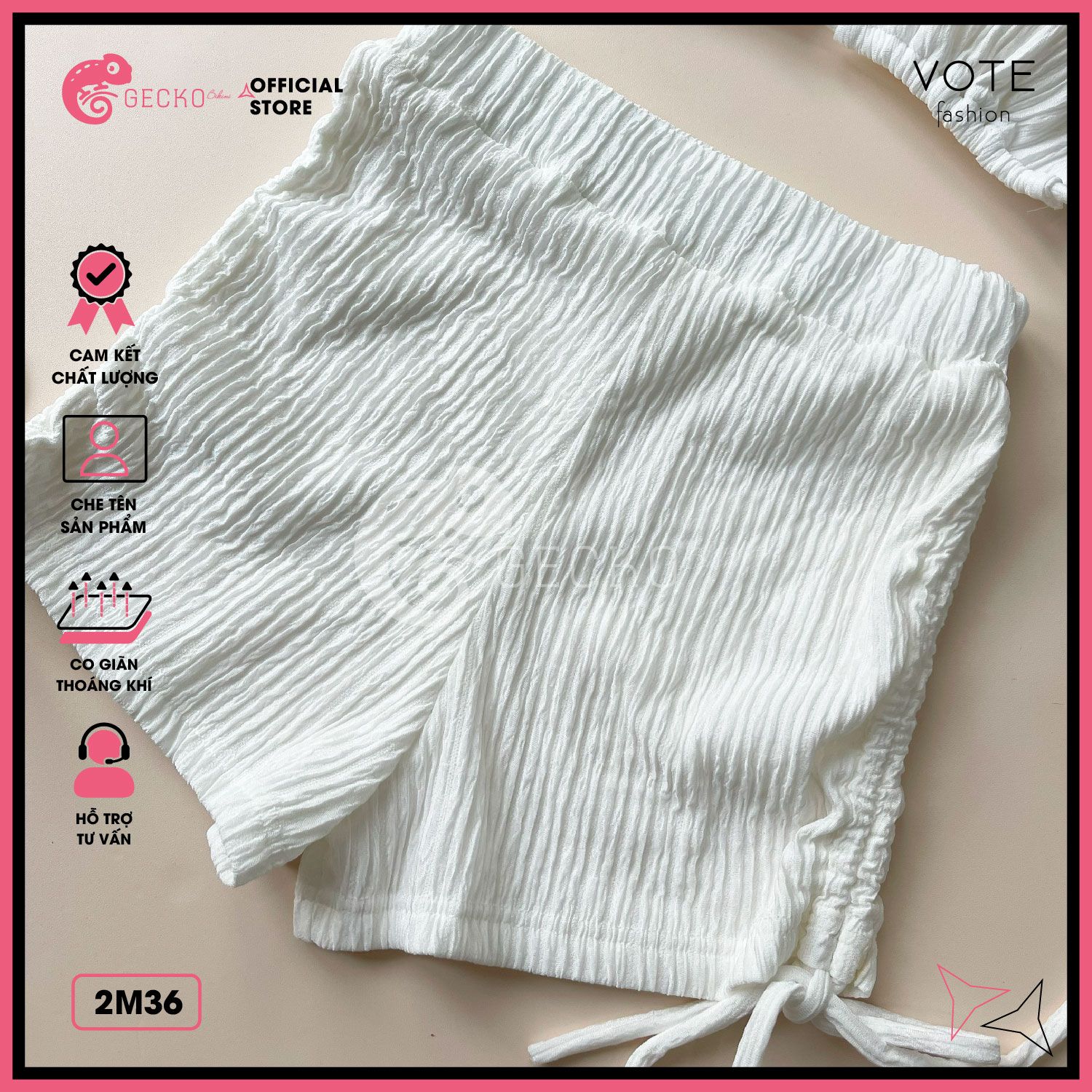  Bikini 2 Mảnh Tam Giác Phối Quần Đùi Thun Xốp Nhật GECKO 2M36 